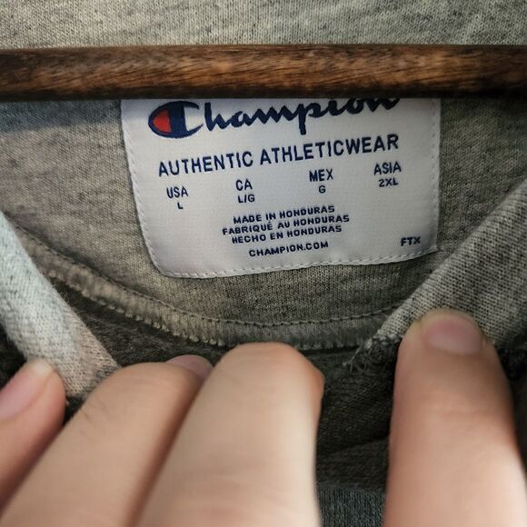 CHAMPION Men's Gray Powerblend Pullover Hoodie Size Large - Picture 5 of 8